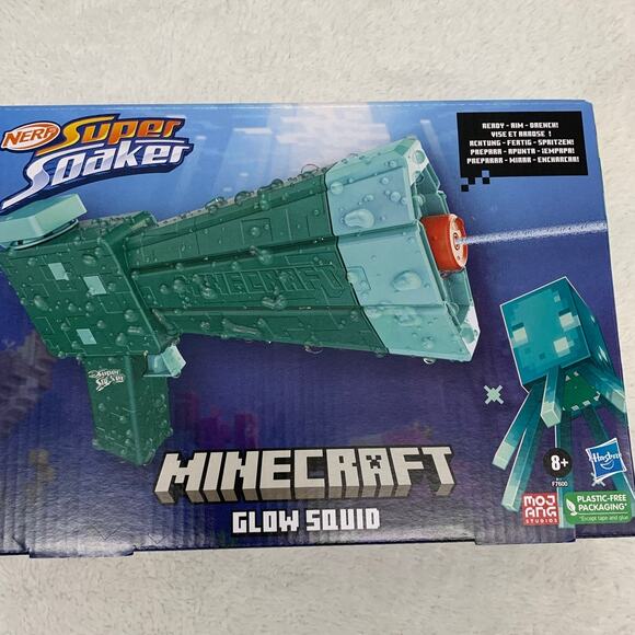 Nerf Minecraft Super Soaker Trident and Glow Squid Water Blaster New - Picture 9 of 10